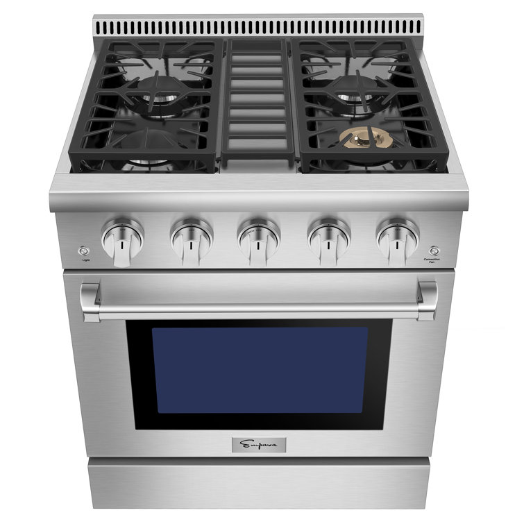 Empava 30" 4.2 Cubic Feet Dual Fuel SlideIn Convection Range Wayfair